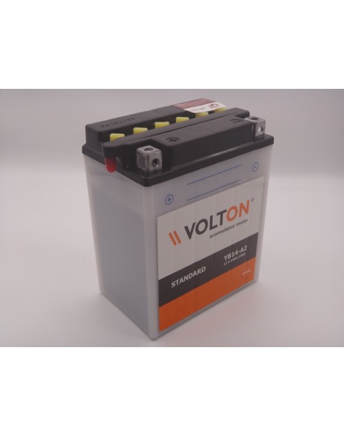 Baterie Volton 12V 14Ah 190A moto, scuter, atv cod YB14-A2 standard borna inversa